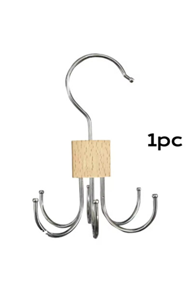Choice 1pcs Wood color 1pc 360° Rotating Storage Hanger Hook Multi-Claw Bag M...