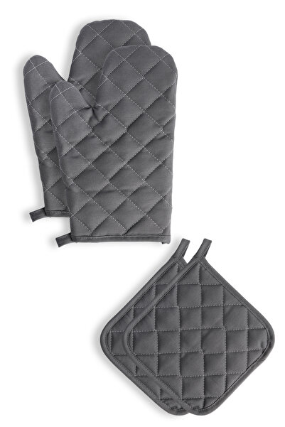 Casasro Waterproof Checkerboard Set - Pack of 4 (Apron + Gloves + Holders)