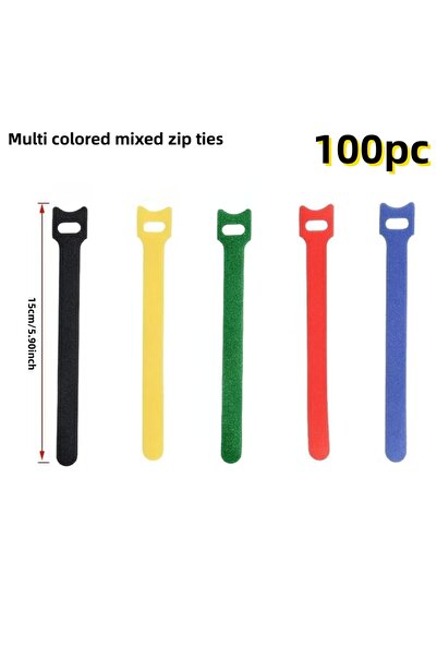 Choice11 multicolored100pc Reusable Velcro ties, adjustable ropes, wire and c...