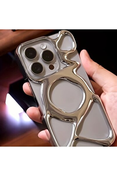 Choice43 حافظة هاتف مغناطيسية فضية مفرغة ومطلية بالكهرباء لهاتف iPhone 17 Pro...