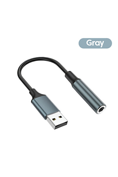 Choice محول صوت USB رمادي اللون من USB A إلى مقبس 3.5 ملم، موصل سماعات الرأس ...