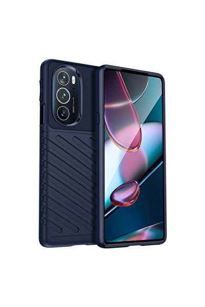 Choice4 Moto Edge 30 Pro Blue Luxury Shockproof Silicone Phone Case for Moto ...