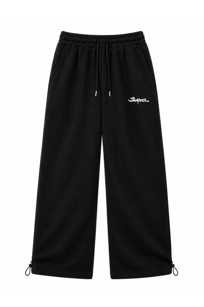 zaee Supra Embroidered Adjustable Leg Baggy Sweatpants