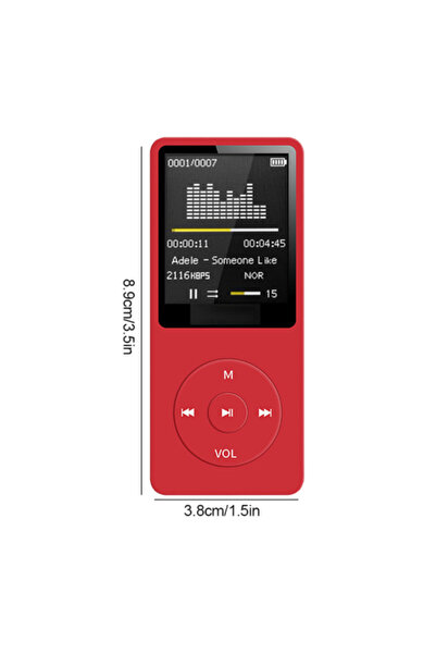 Choice4 Red Portable MP4 FM card insertion Bluetooth player MP3 USB Charger P...