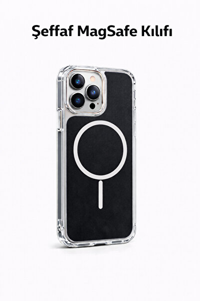 FawCase IPhone 16 plus Uyumlu Sefaf Magesafe Manyetik Telefon Kılıfı