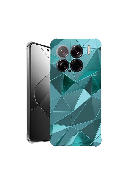 bestcase ¬Æ Husa pentru Xiaomi 15, Anti Shock 1.5MM, Green Mosaic, Protectie ...