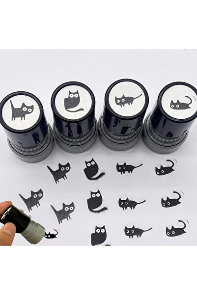 Choice 4pcs Bview Art 4pcs Cartoon Stamps Lovely Small Black Cat Stamp DIY Sc...