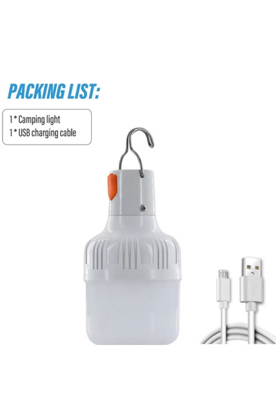 Choice مصباح LED قابل لإعادة الشحن عبر USB بقوة 60 واط مع خطاف، فانوس طوارئ م...