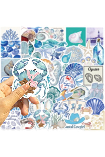 Choice1 50pcs 50/100PCS Blue & Pink Coast Aesthetic Graffiti Stickers Decor G...