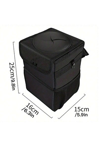 Choice black Portable Waterproof Car Trash Can with Lid and Pockets Leakproof...