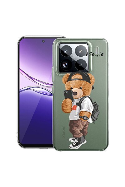bestcase ¬Æ Husa Clear Slim Silicon Compatibila cu Xiaomi 15, Selfie Teddy Be...