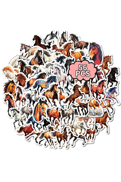 Choice AX2-112PCS 56/112PCS ملصقات حصان ديناميكية متحركة بنمط لوحة زيتية، ديك...