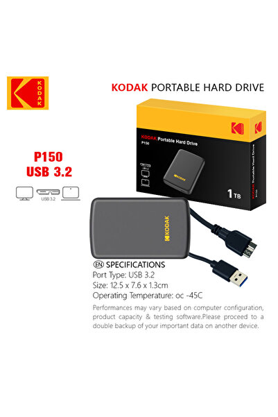 Choice1 Kodak 500GB Original KODAK P150 2.5" Portable External Hard Drive 1TB...