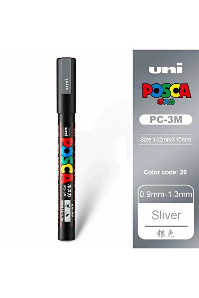 Choice4 PC-3M Sliver 1pcs Japan UNI POSCA Markers PC-1M/3M/5M Acrylic Graffit...