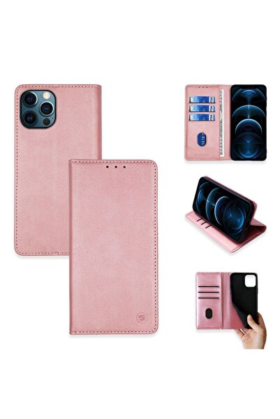 Sonique Θήκη Πορτοφόλι Vintage Magnet Wallet Apple iPhone 12 Pro Max Ροζ Χρυσό