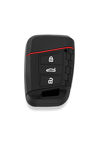 Choice1 Red Silicone Car Remote Key Case Cover for Volkswagen VW Magotan Pass...