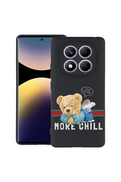 bestcase Калъф за Xiaomi Redmi Note 14 Pro 4G, Мече More Chill, Тънък силикон...