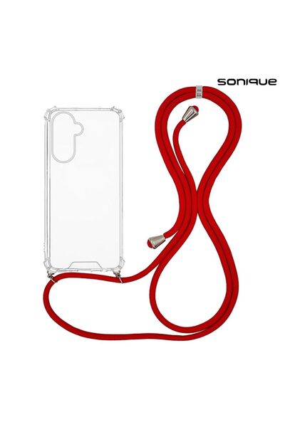 Sonique Θήκη Σιλικόνης με Κορδόνι Armor Clear Samsung Galaxy A36 5G Κόκκινο