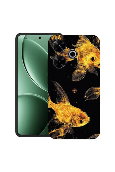 bestcase Husă pentru Xiaomi Redmi 13x cu Design Peștișori Aurii, TPU Mat Ultr...