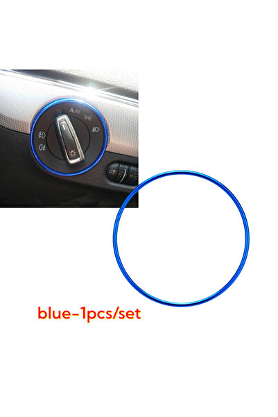 Choice1 blue Car Headlight Switch Trim Ring Sticker For Volkswagen VW Golf Ti...