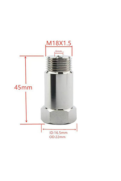 Choice1 45mm Oxygen Sensor Spacer Adapter M18x1.5 Stainless Steel Oxygen O2 S...