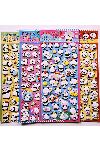 Choice 4 قطع بتصميمات متنوعة، 4 قطع ملصقات كرتونية ثلاثية الأبعاد على شكل بان...