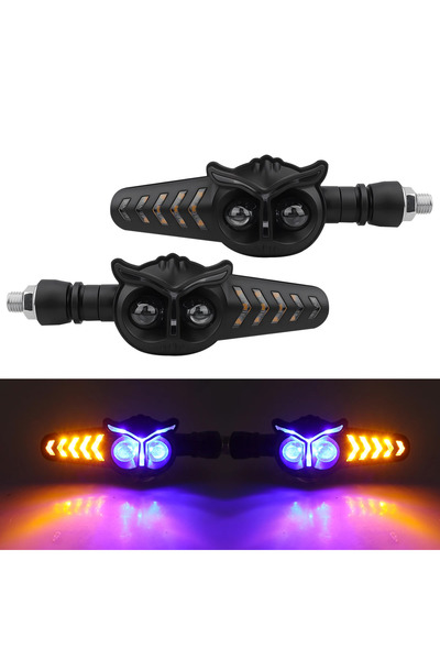 Choice Blue Yellow 2PCS Motorcycle LED Turn Signal Light 12V 24V Safe Flashin...