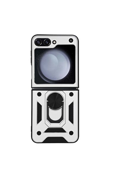 Sonique Θήκη Ring Armor CamPro για Samsung (Large Hole) Galaxy Z Flip 5 Ασημί