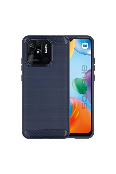 Sonique Θήκη Σιλικόνης Carbon Brushed Xiaomi Redmi 10C Μπλέ