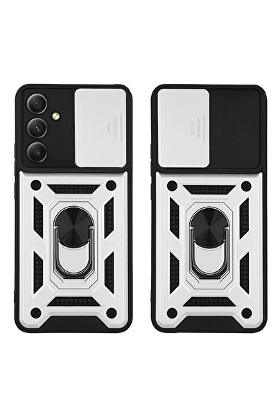 Sonique Θήκη Ring Armor CamPro για Samsung Galaxy A34 5G Ασημί