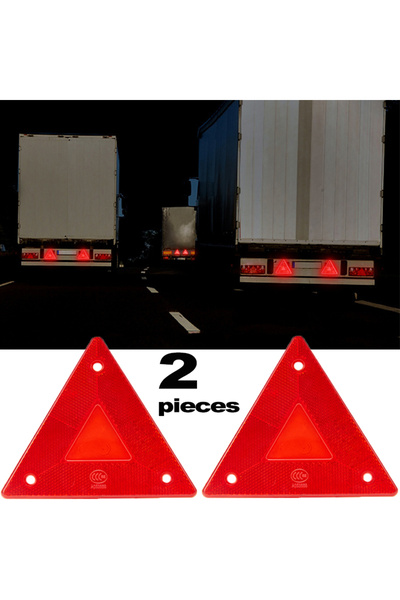 Choice1 2pcs 2Pc Triangle Warning Reflector Truck Safety Reflective Sign Boar...