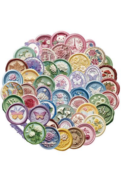 Choice 50PCS-TZ-513 50PCS Vintage Flower Seal Stickers Flowers Plant Stickers...
