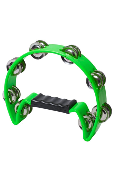 Temel Half Moon Tambourine with 16 Bells Green 21.5 cm By11-12