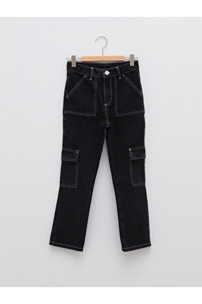 LC Waikiki Pantaloni cargo din denim de bumbac pentru fete
