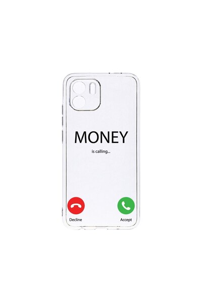 bestcase Прозрачен силиконов калъф 2ММ, съвместим с Xiaomi Redmi A1, Money Is...