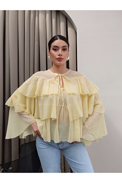ESRAHELVACI Flounce Collar Tie-Back Blouse