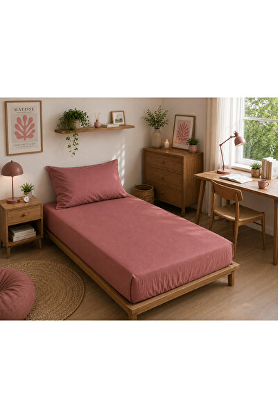 MundoLindo Elastic Sheet Set for Single Bed, 100% Cotton, Pillowcase Included