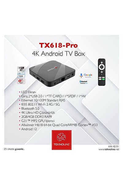 TEKNIX 4K Android Tv Box TX618-PRO - Iptv Özellikli