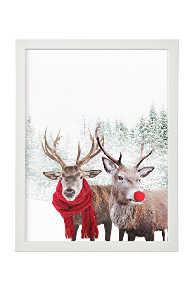 Boomah Accessories Deer Winter Wall Art Poster with Frame 30x40cm