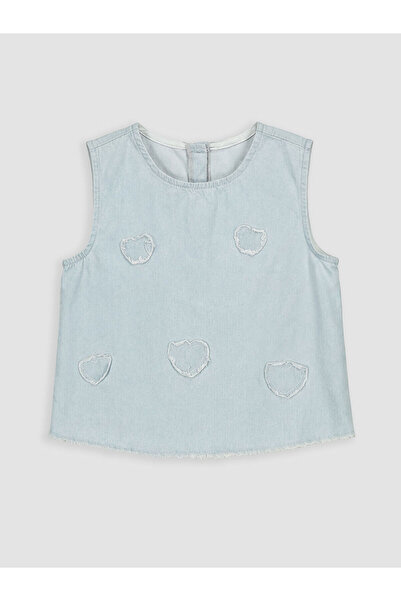 LC Waikiki Özmarka New Season Appliqué Detailed Girls' Jean Blouse