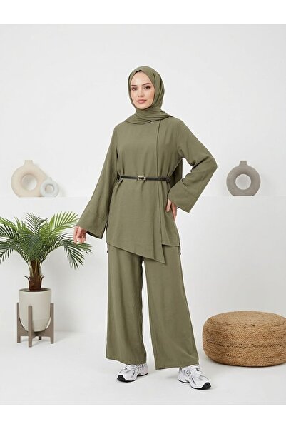 Foremia Ön Aller Detailed Trouser Suit - Khaki