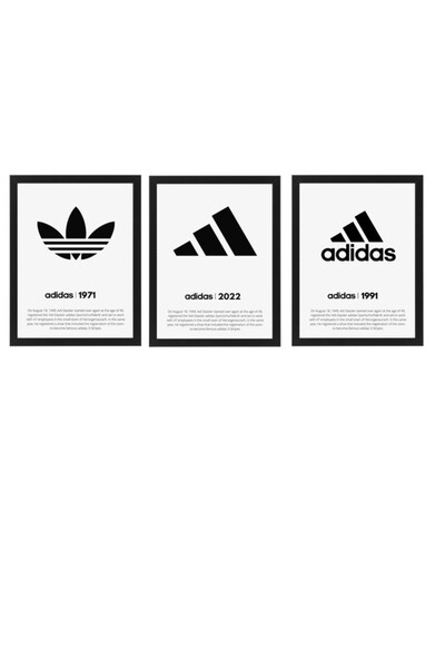 Boomah Accessories set of 3, Adidas Logo Poster with Frame 30x40cm