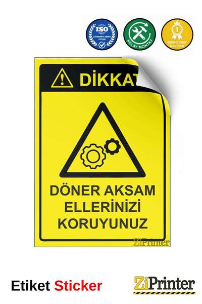 ZiPrinter انتبه! ملصق لافتة تحذيرية للسلامة من الانزلاق بحجم 70x100 سم
