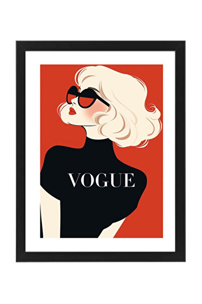 Boomah Accessories Vogue Fashion Girl Design Abstract Wall Art Poster with Fr...