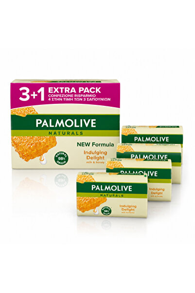 Palmolive Set of 4 Naturals Indulging Delight Milk & Honey solid soaps, 4 x 90 g