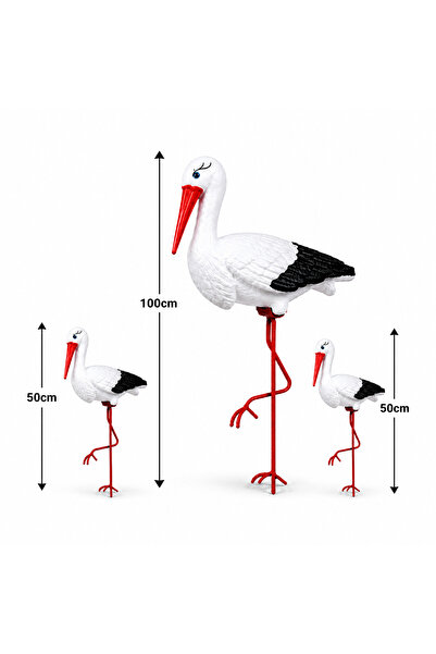 OEM Visul Grădinii – Familie decorativă de cocori pentru grădină 100/80/50 cm