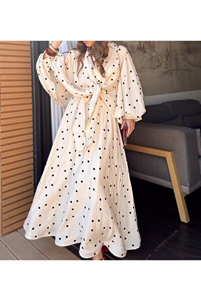 Lavanta Tekstil Polka Dot Skirt and Ribbon Striped Double Set
