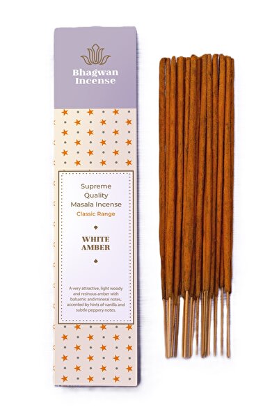 Bhagwan Incense Chihlimbar Alb - bețișoare parfumate masala naturale premium,...