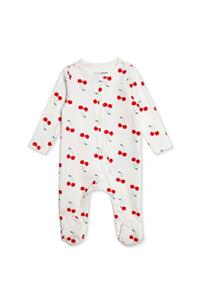 ebebek Hello Baby HelloBaby Kız Bebek Tulum Kalp Baskılı Fermuarlı Bisiklet Y...
