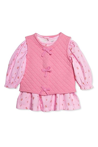 ebebek Hello Baby HelloBaby Kız Bebek Elbise Çiçek Baskılı Çıtçıtlı Bisiklet ...